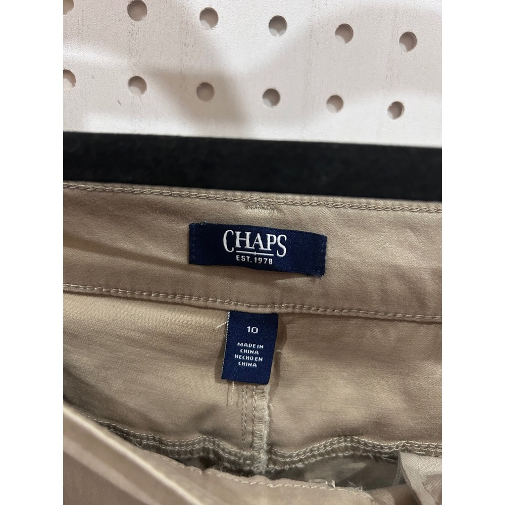 Chaps Women Stretch Khaki Straight Leg Pants Size 10 - Picture 4 of 9